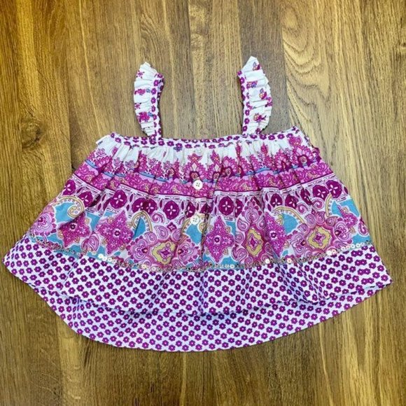 MONSOON Girls Baby Top 3-6 Months Flowing Blouse Boho Hippy Infant Summer NWOT - Picture 2 of 6